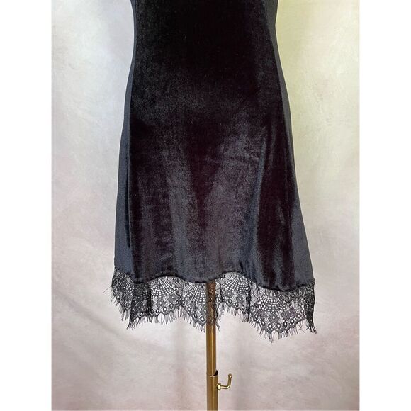 Black Velvet Slip Style Dress - Picture 3 of 5